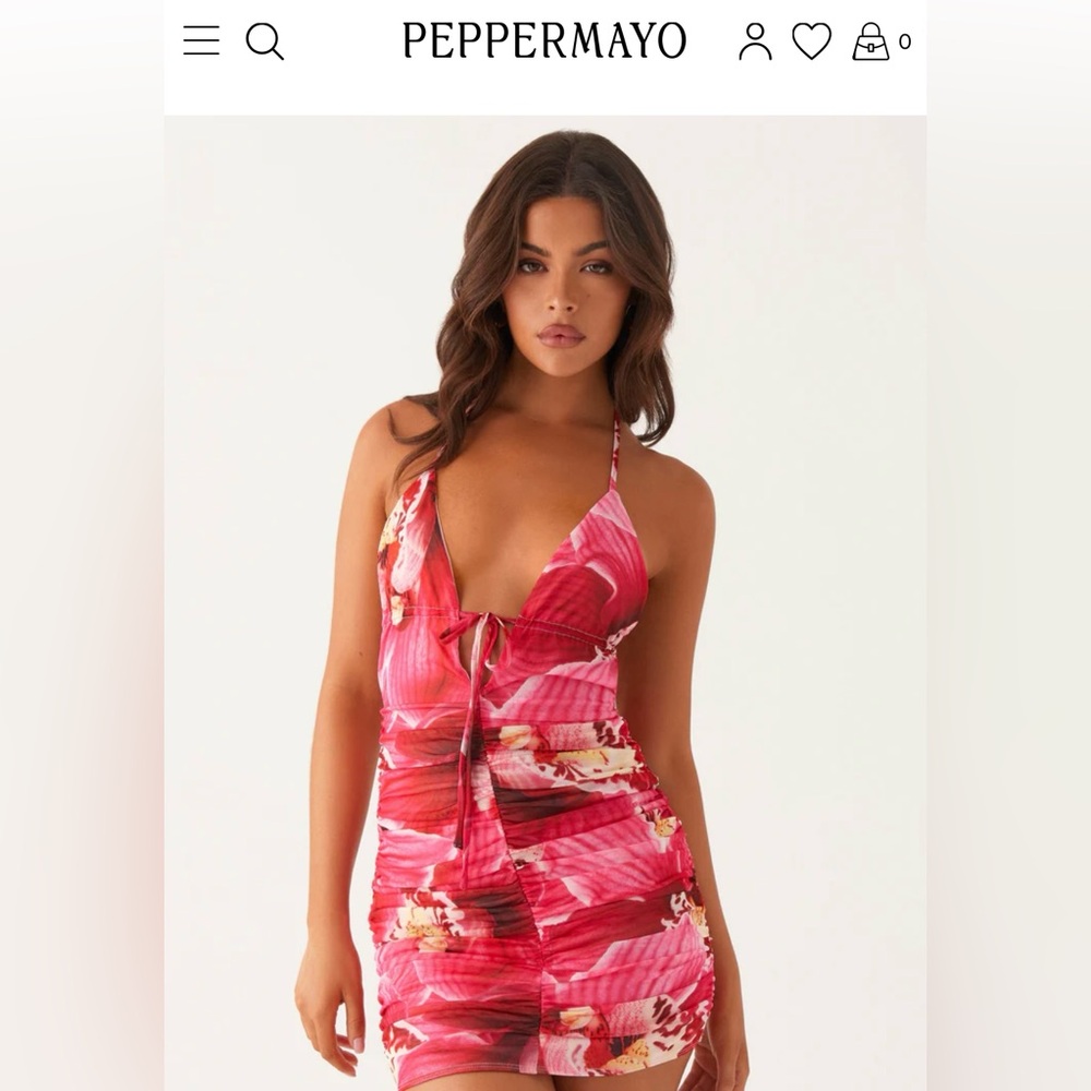 Peppermayo Pink Floral Halter Dress